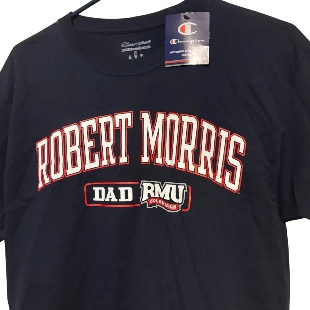 Robert Morris University Colonials Dad Size Medium Champion T-Shirt *New* - Picture 2 of 6
